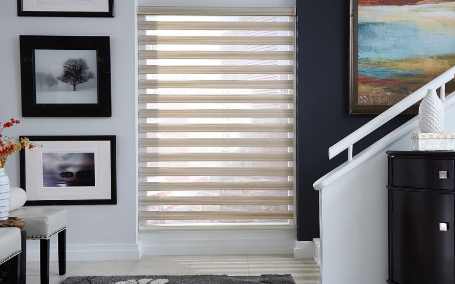 Transitional Blinds on a Stairwell
